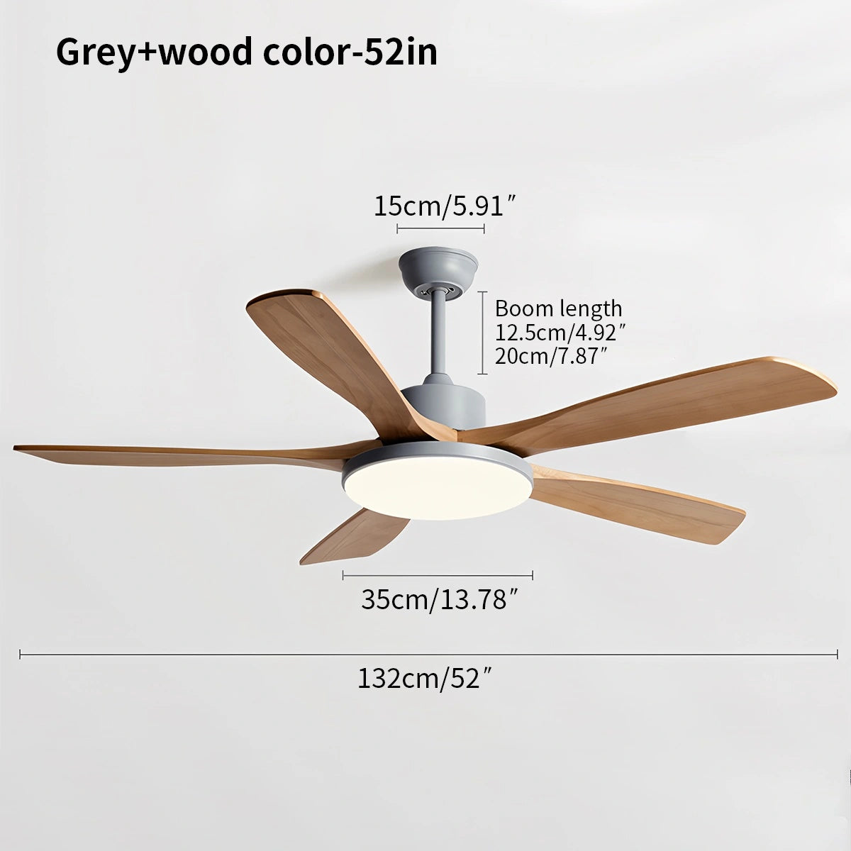 Antizer Living Room Minimalist Ceiling Fan with Light