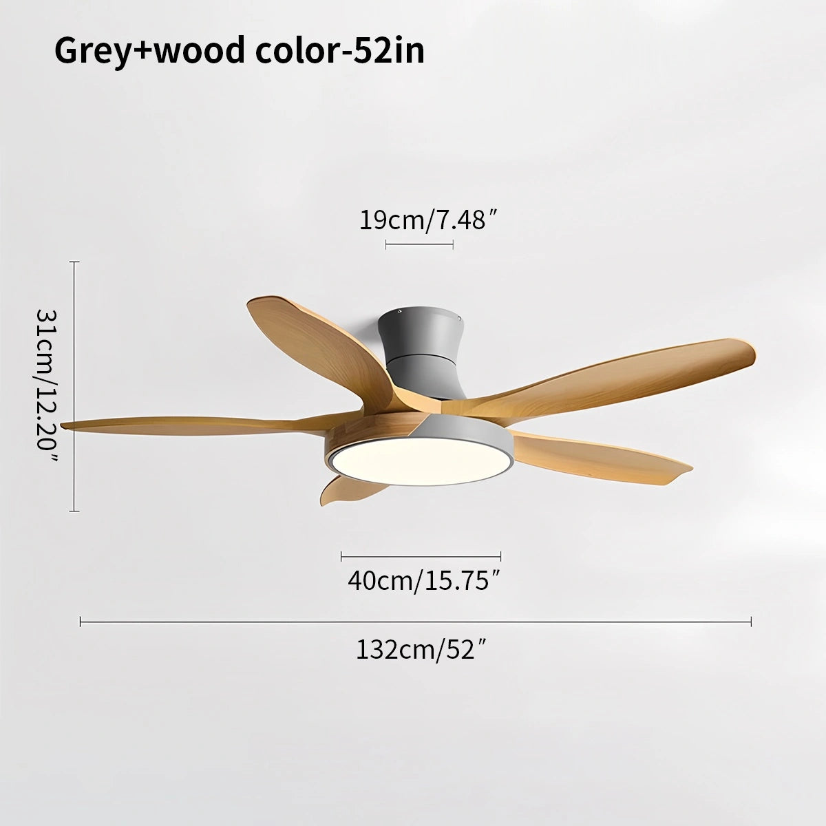 Antizer Nordic 5-Blade LED Ceiling Fan Light