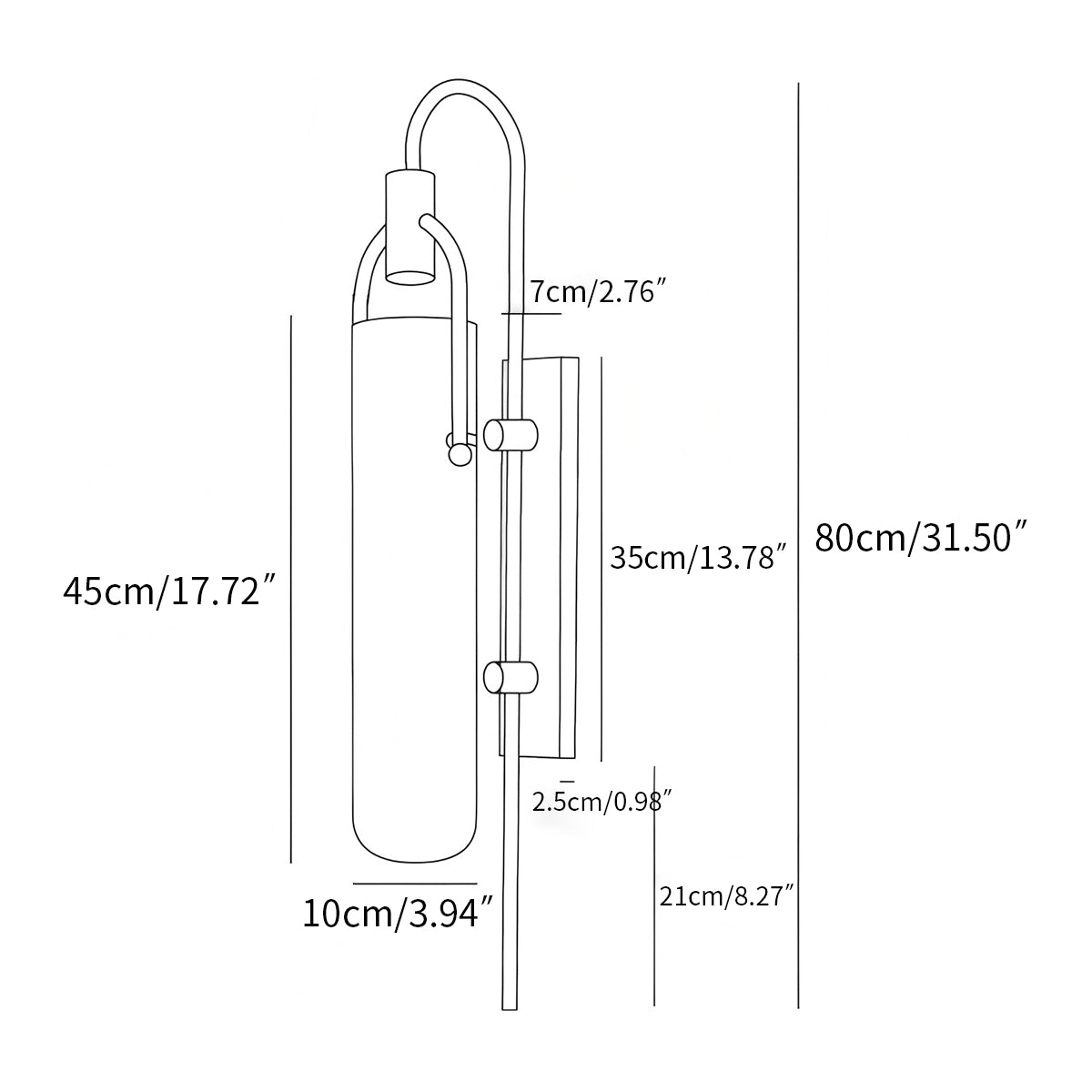 Antizer Modern Arc Glass Wall Lamp for Bedroom