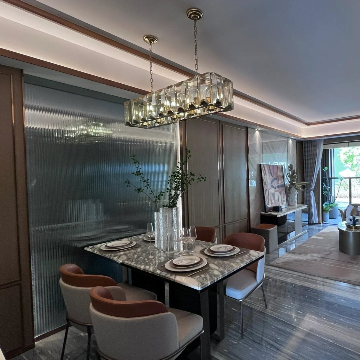 Antizer Harlow Multi Crystal Rectangular Chandelier