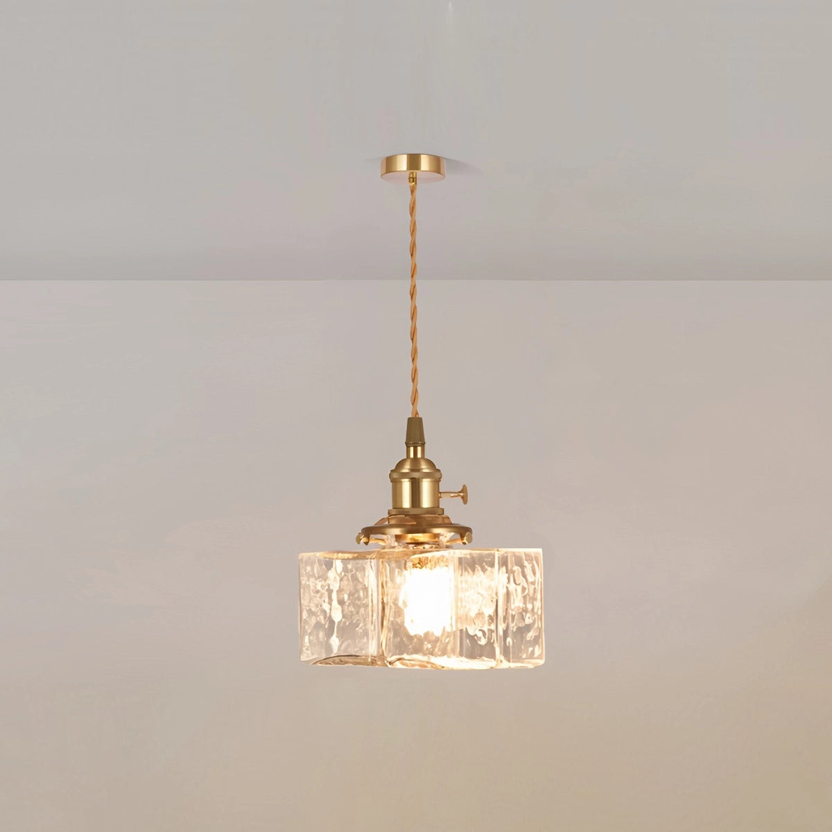 Antizer Verglas Clear Glass Pendant Light for Bedroom