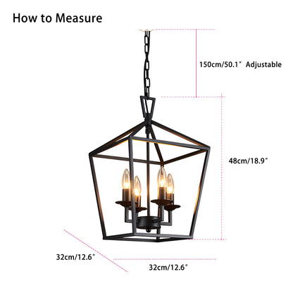 Antizer Bird Cage Iron Pendant Lamp for Dining Room