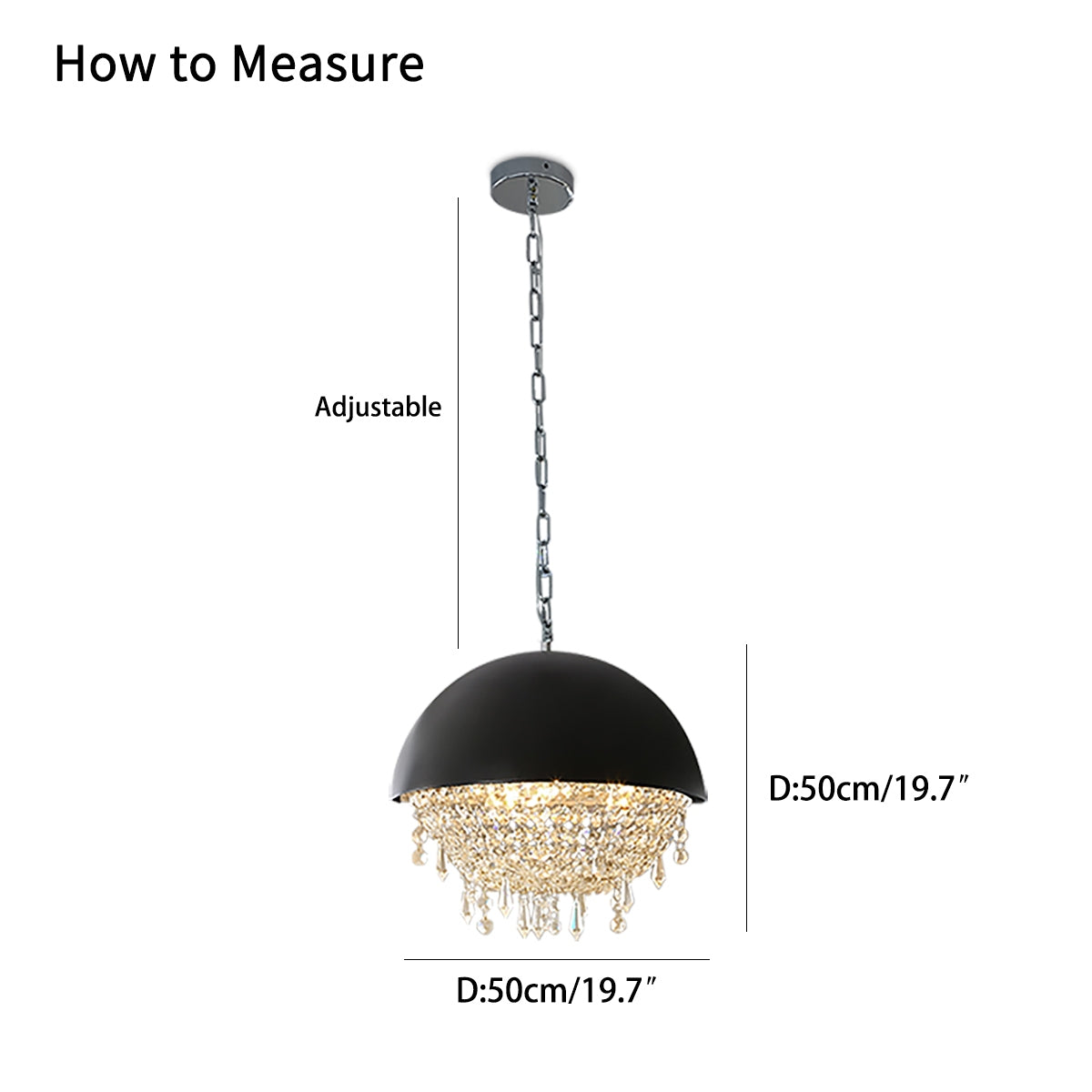 Antizer Spherical Crystal Chandelier Globe Pendant Light