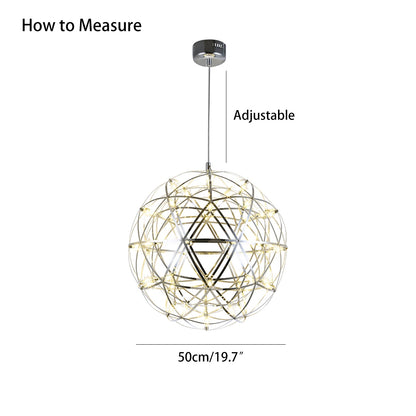 Antizer Silver Spark Ball Pendant Light Modern Hanging Light