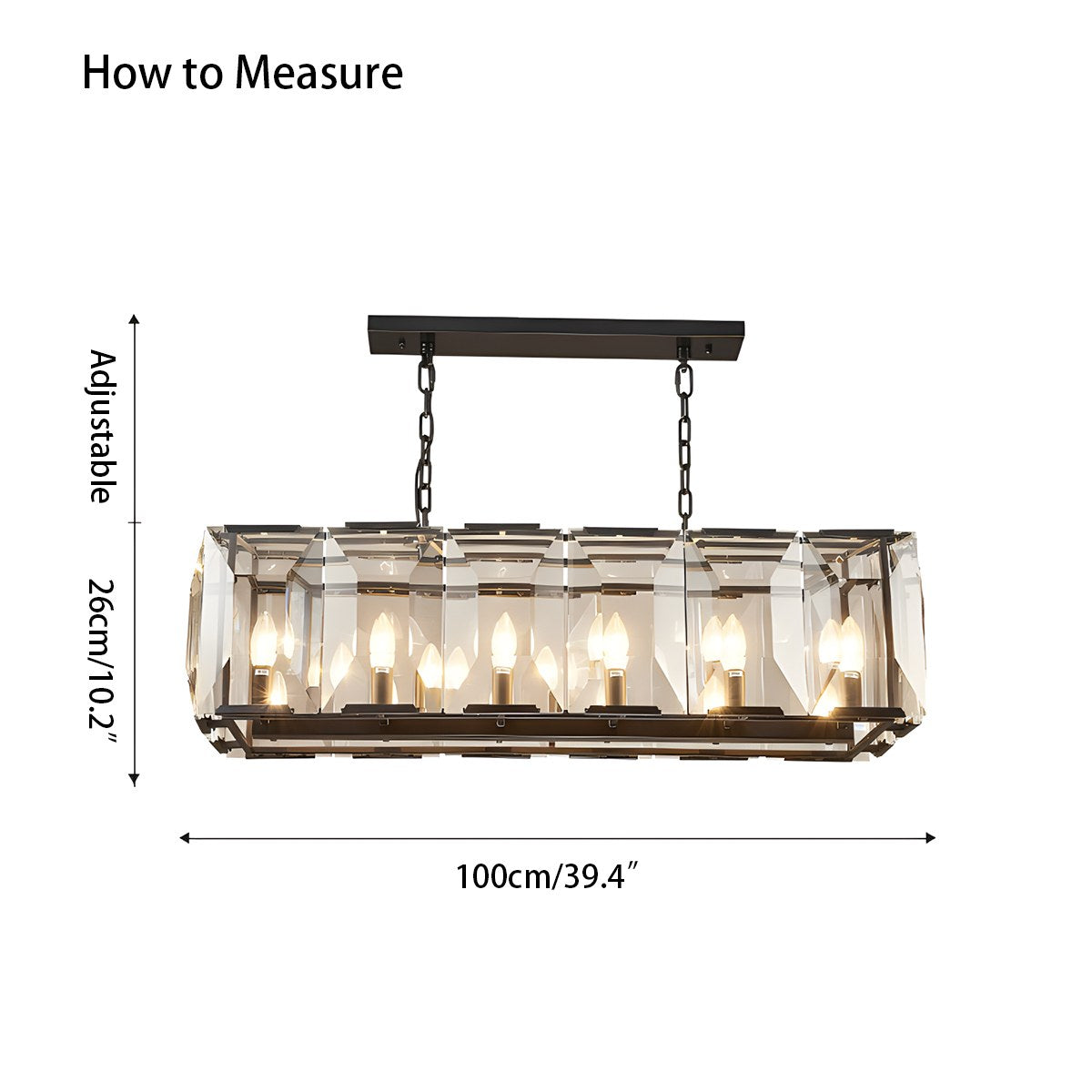 Rectangular Glass Chandelier