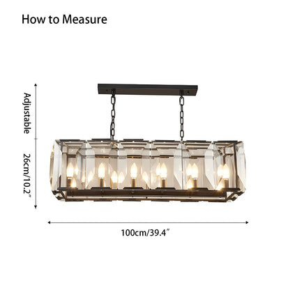 Antizer Rectangular Glass Chandelier