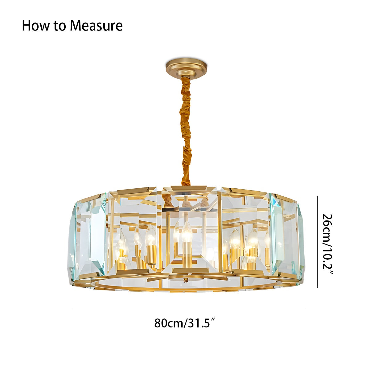 Antizer Circular Glass Chandelier for Dining Room