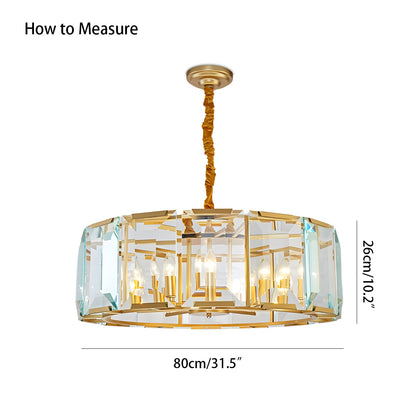 Antizer Circular Glass Chandelier for Dining Room