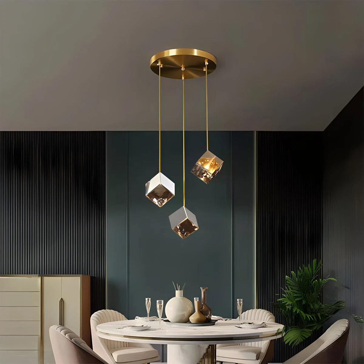 Antizer Ice Cube Textured Glass Chandelier