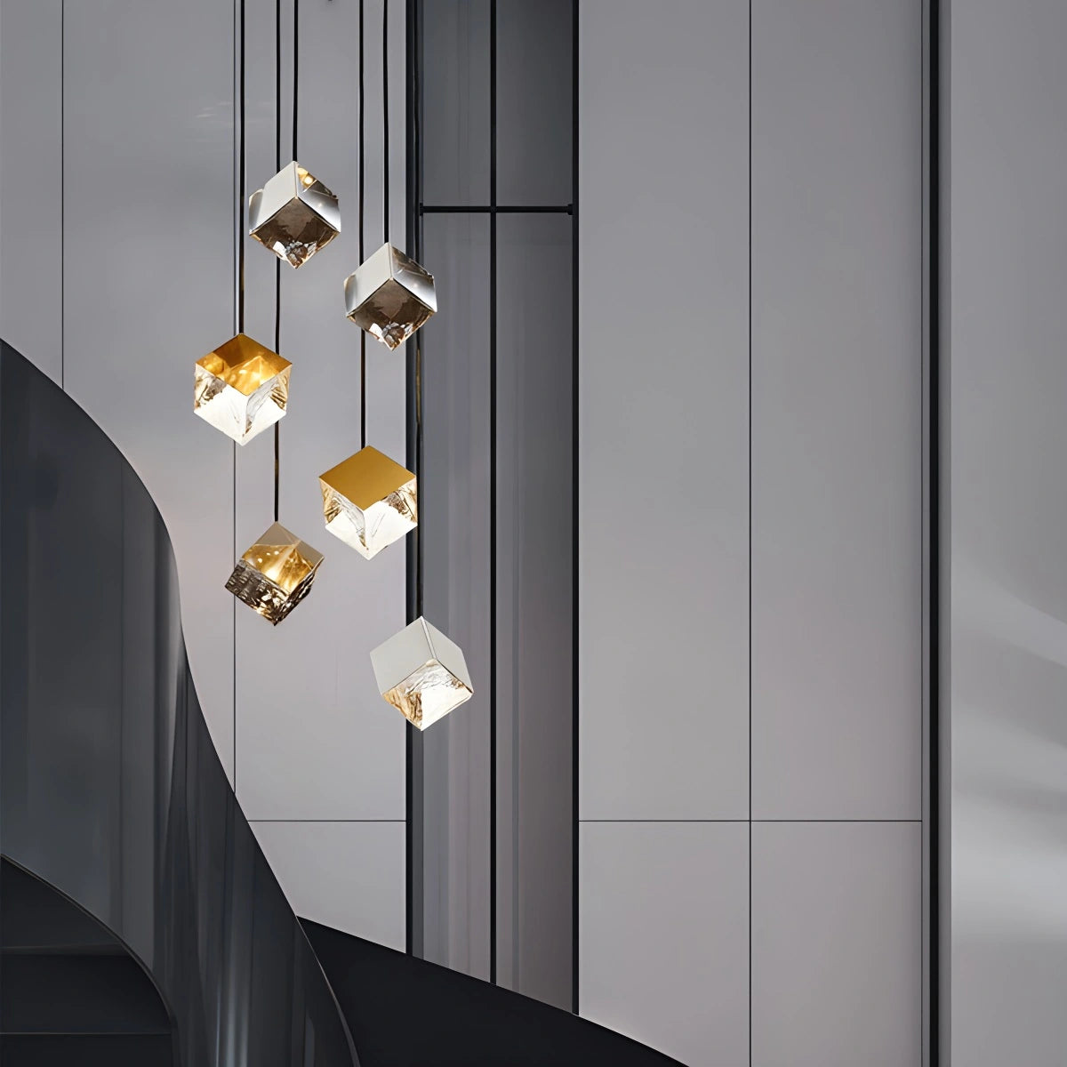 Antizer Ice Cube Textured Glass Chandelier