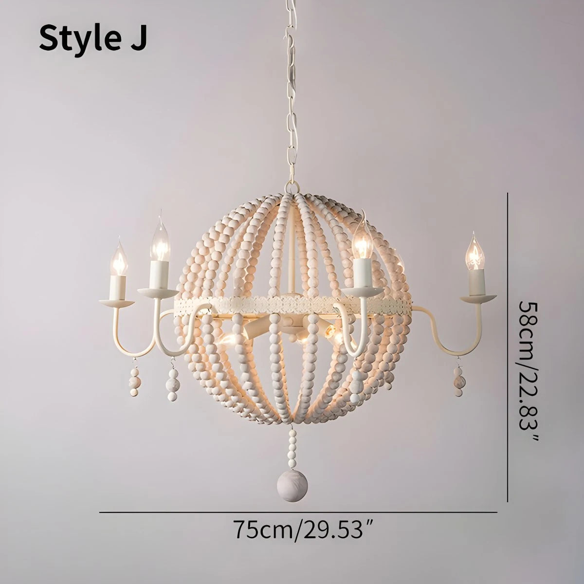 Antizer Retro Wooden Bead Chandelier