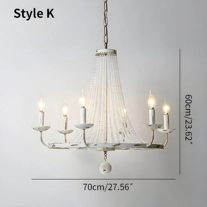 Antizer Retro Wooden Bead Chandelier