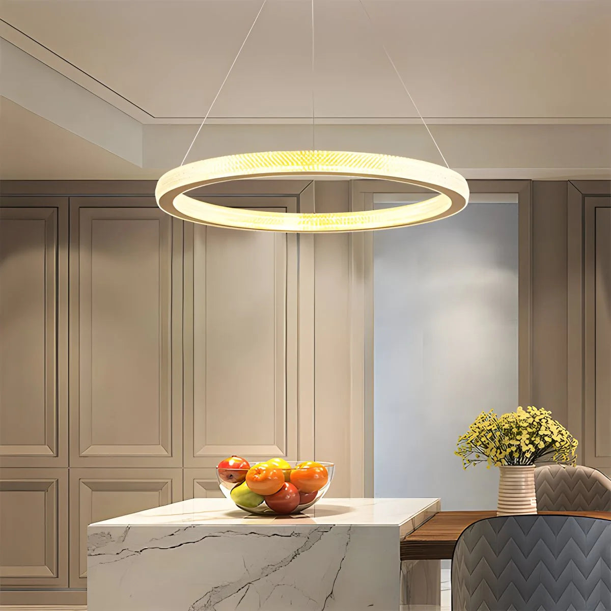 Antizer Modern Ring LED Pendant Light for Dining Room