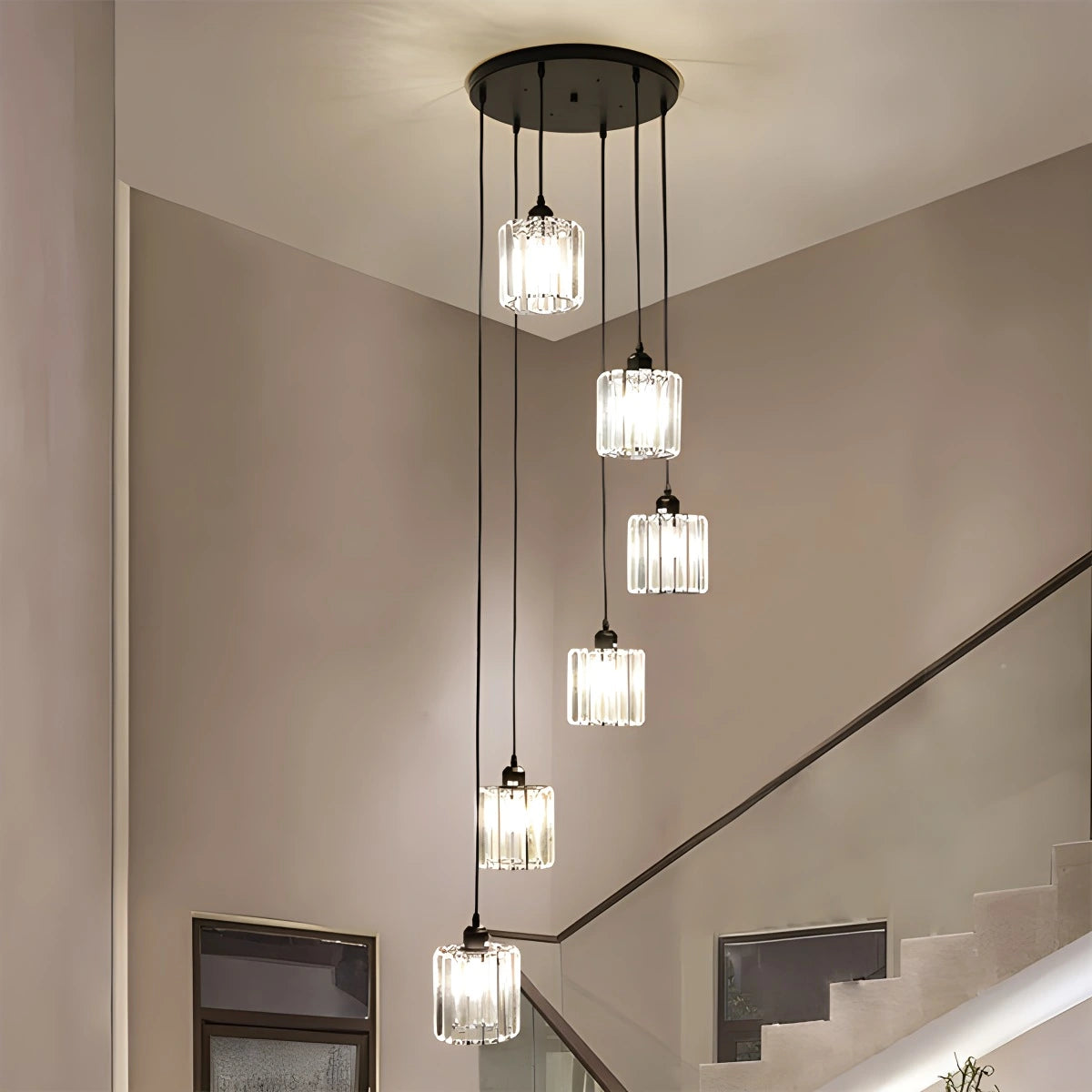 Antizer Kristy Modern Minimalist Glass Chandelier