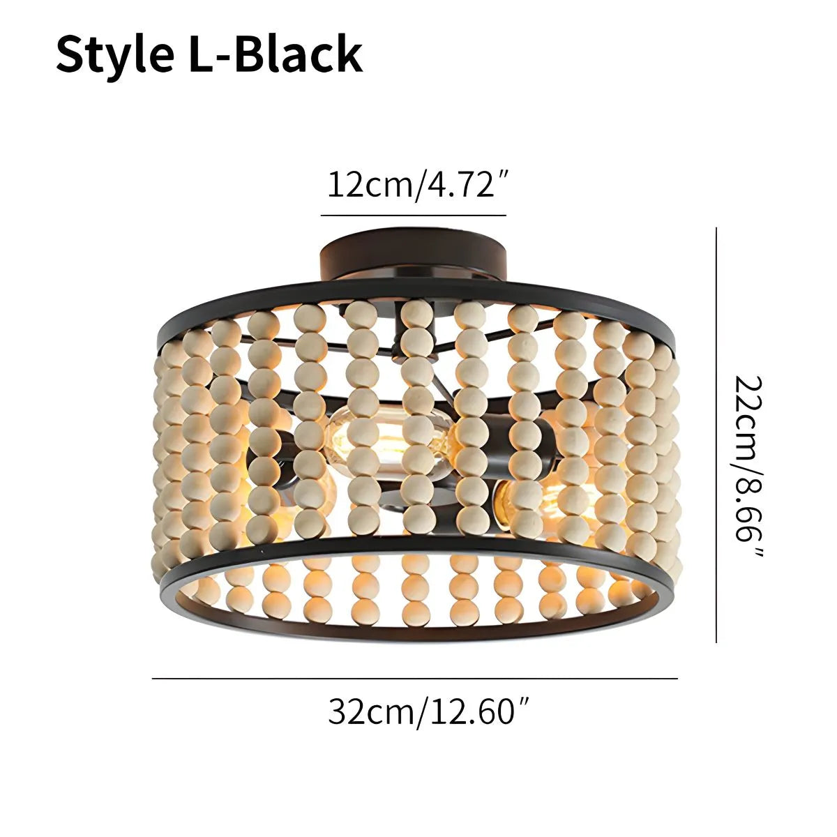 Antizer Retro Wooden Bead Chandelier for Dining Room