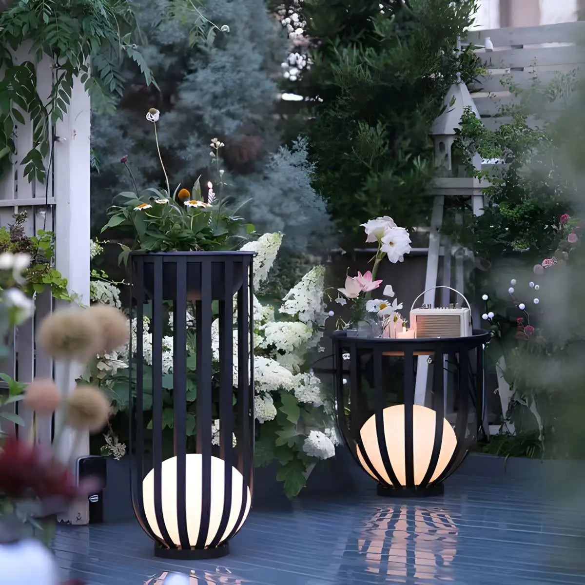 Antizer Solar Flower Stand Outdoor Floor Lamp