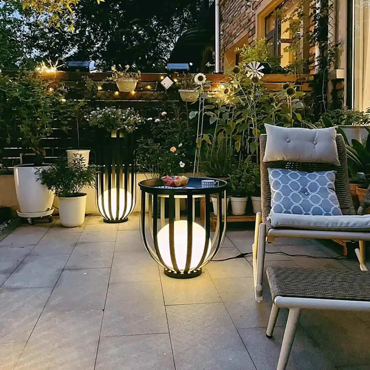 Antizer Solar Flower Stand Outdoor Floor Lamp
