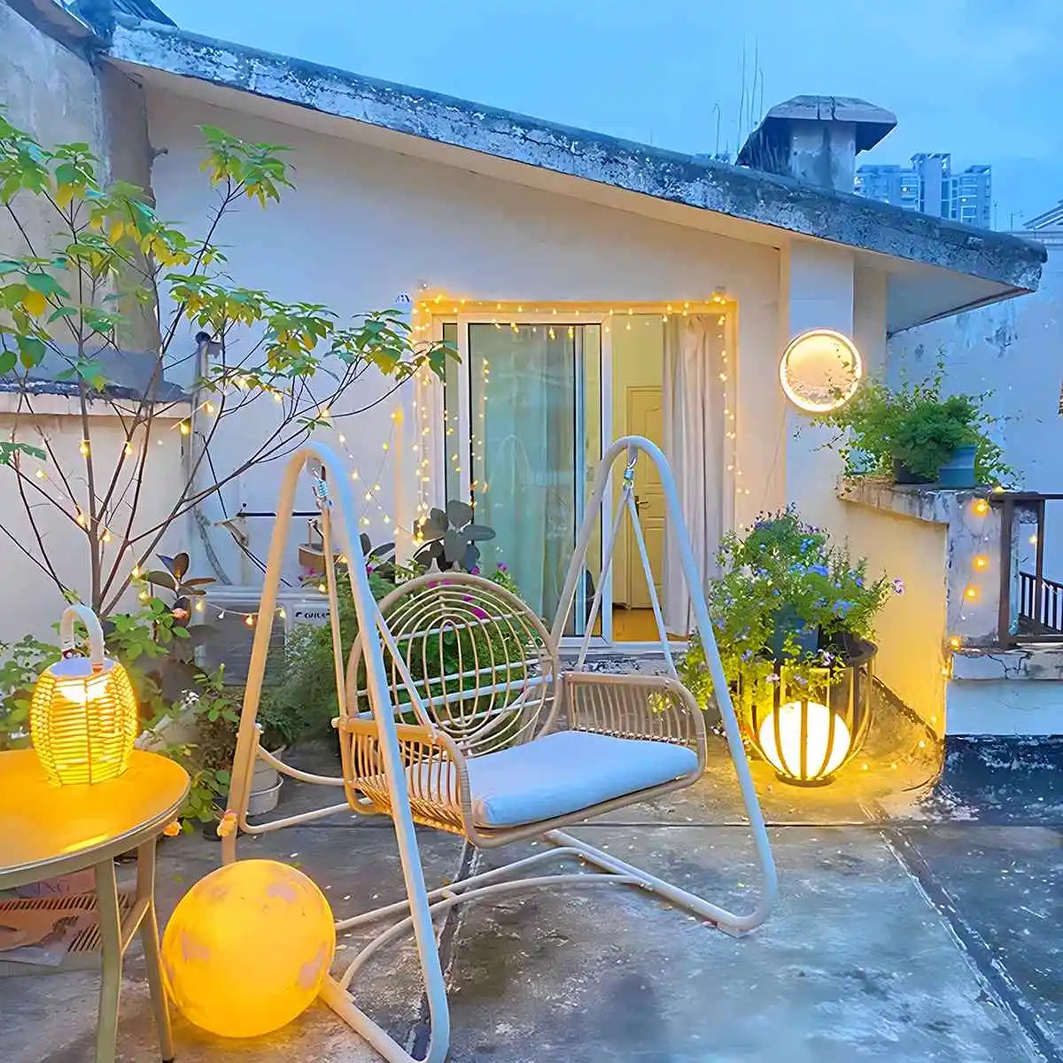 Antizer Solar Flower Stand Outdoor Floor Lamp