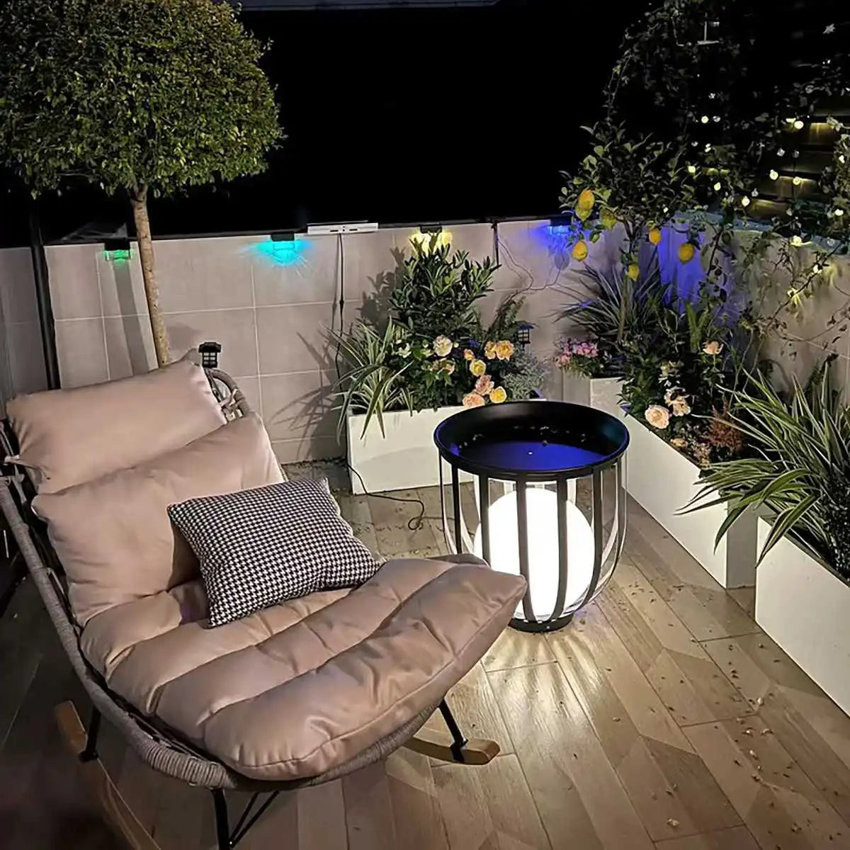 Antizer Solar Flower Stand Outdoor Floor Lamp