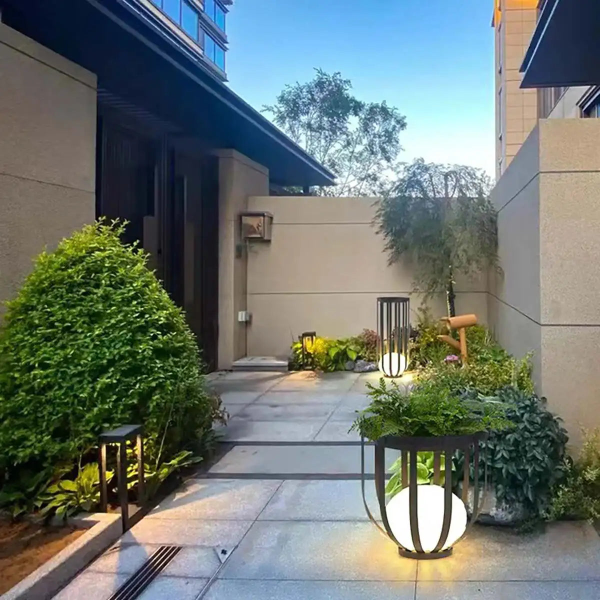 Antizer Solar Flower Stand Outdoor Floor Lamp