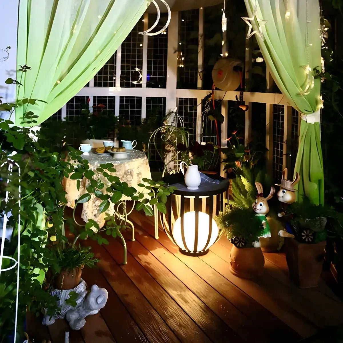 Antizer Solar Flower Stand Outdoor Floor Lamp