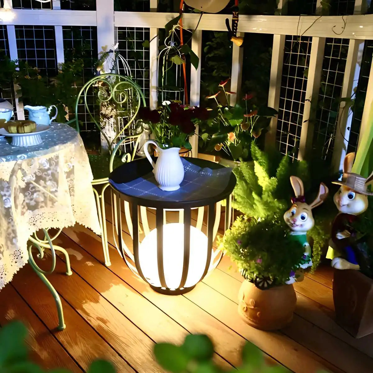 Antizer Solar Flower Stand Outdoor Floor Lamp