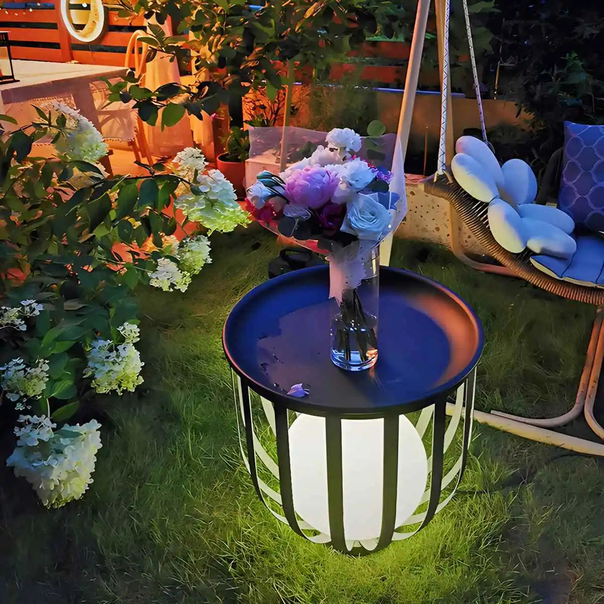 Antizer Solar Flower Stand Outdoor Floor Lamp