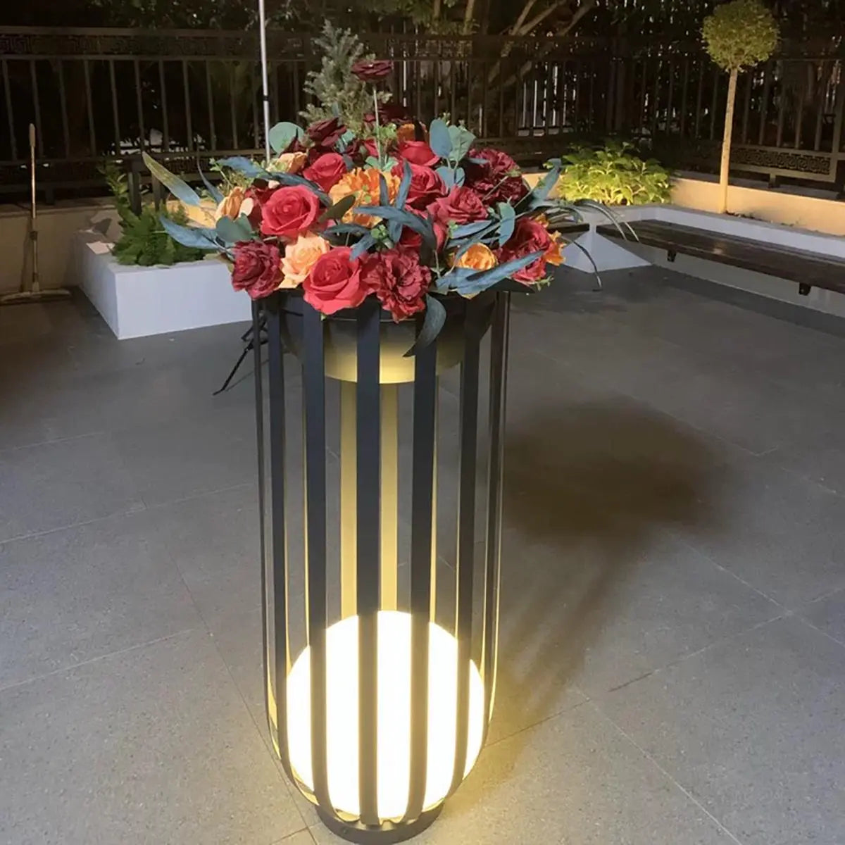 Antizer Solar Flower Stand Outdoor Floor Lamp