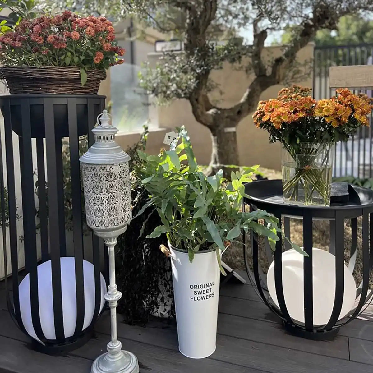 Antizer Solar Flower Stand Outdoor Floor Lamp