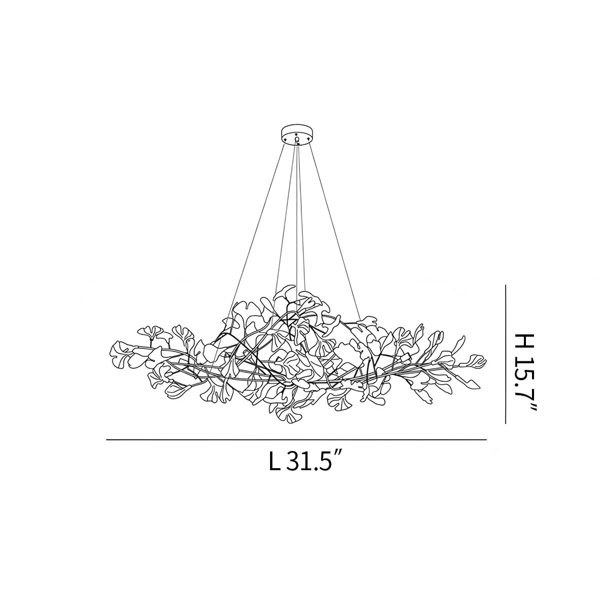 Antizer Acrylic Ginkgo Leaf Chandelier for Dining Area
