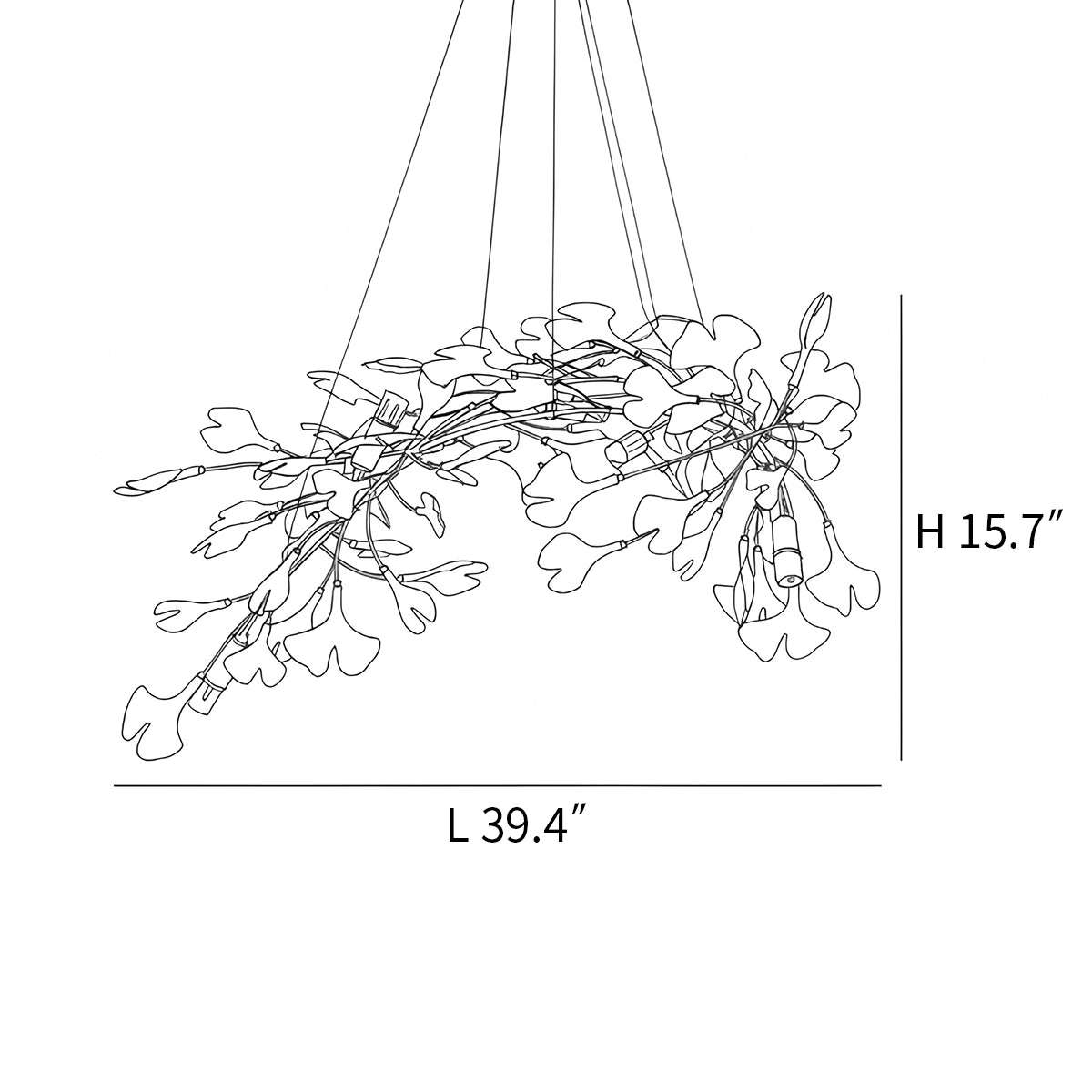 Antizer Ginkgo Chandelier D for Dining Room