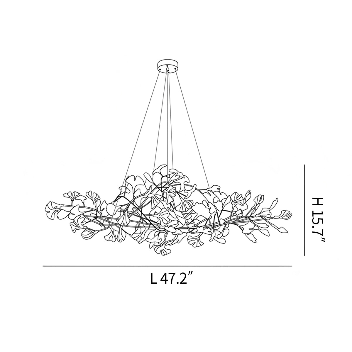 Antizer Acrylic Ginkgo Leaf Chandelier for Dining Area