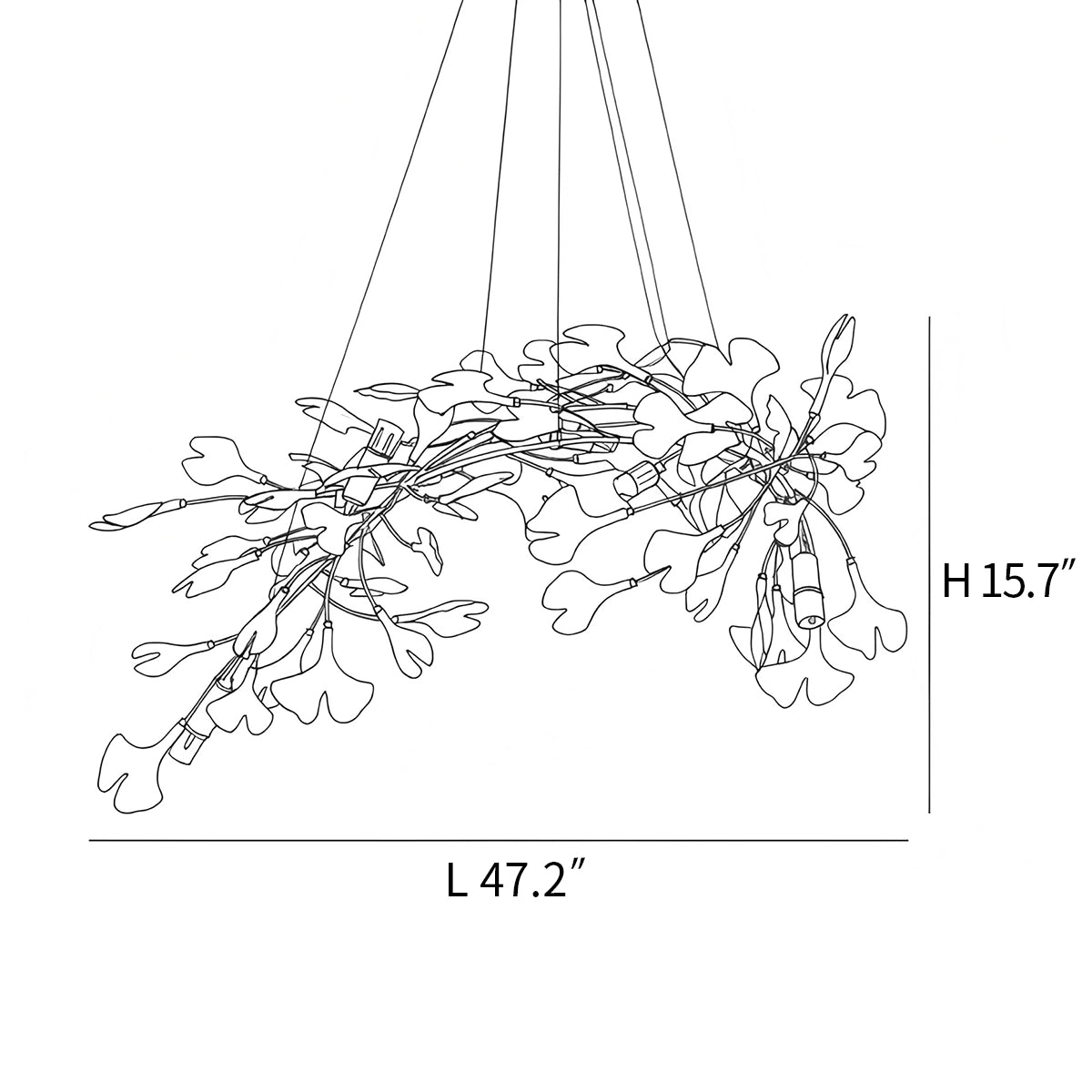 Antizer Ginkgo Chandelier D for Dining Room