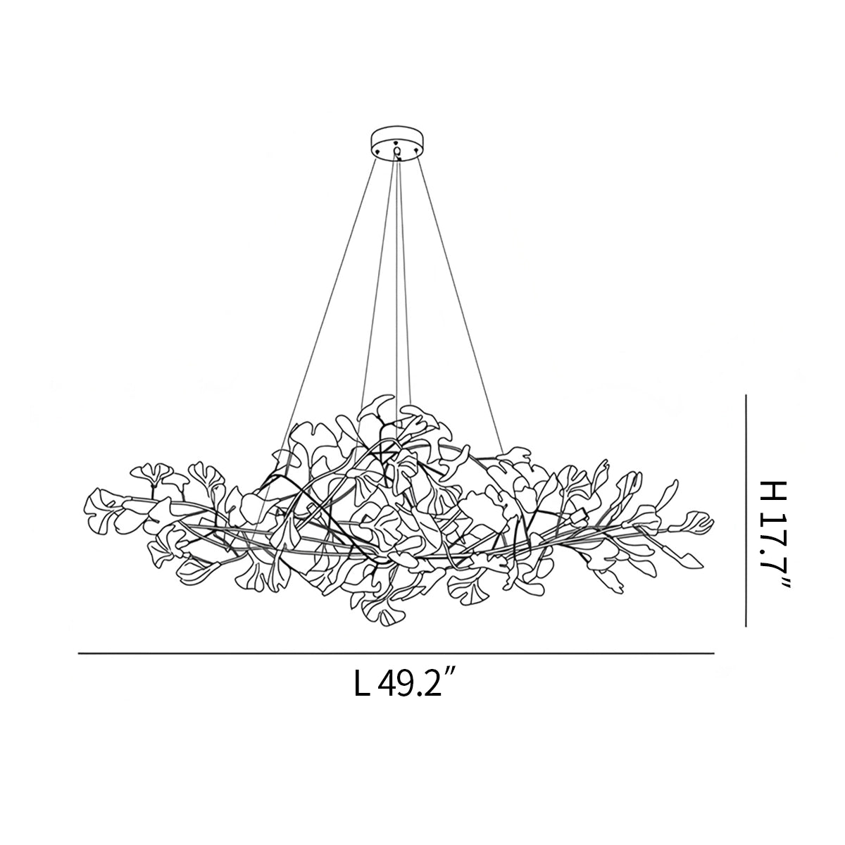 Antizer Acrylic Ginkgo Leaf Chandelier for Dining Area