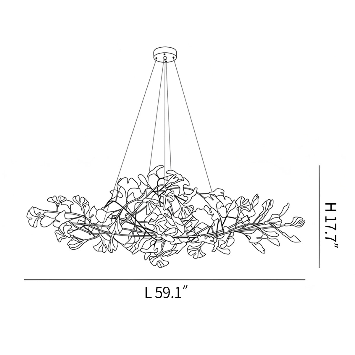 Antizer Acrylic Ginkgo Leaf Chandelier for Dining Area
