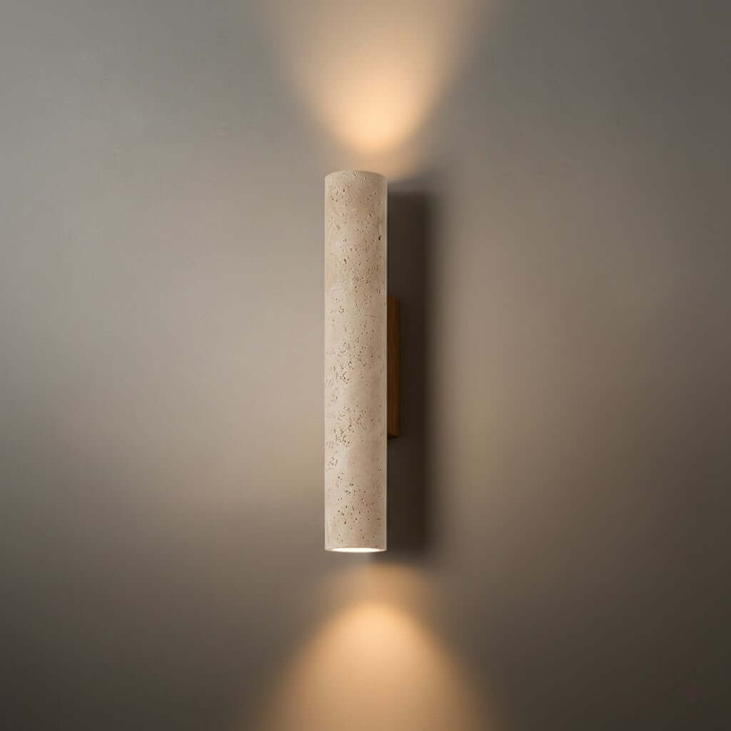 Antizer Minimalist Yellow Travertine Cylindrical Wall Lamp