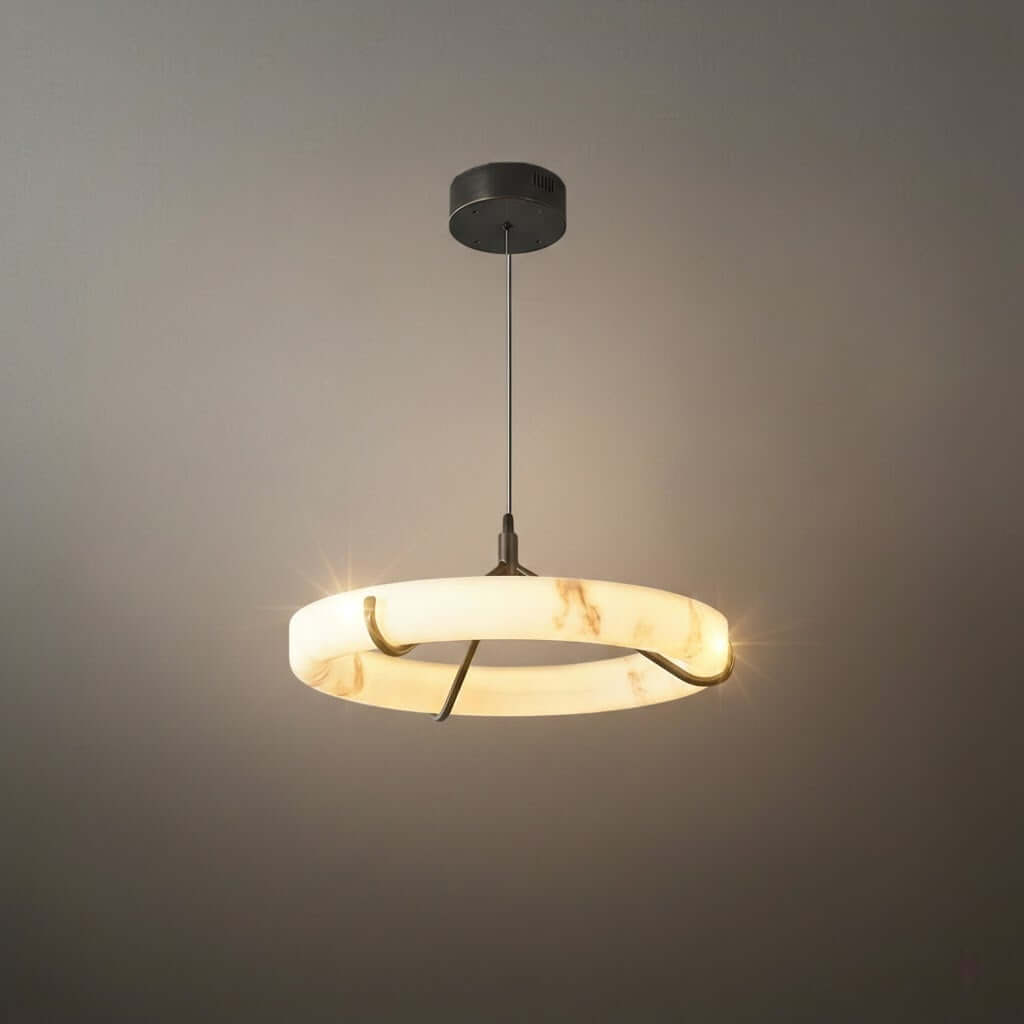 Antizer Modern Alabaster Ring Chandelier