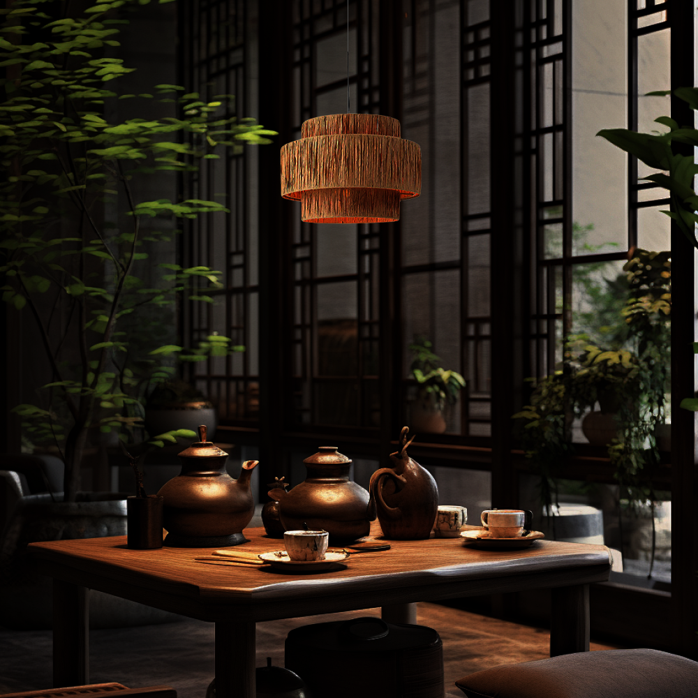 Antizer Rustic Paper Streamer Pendant Light