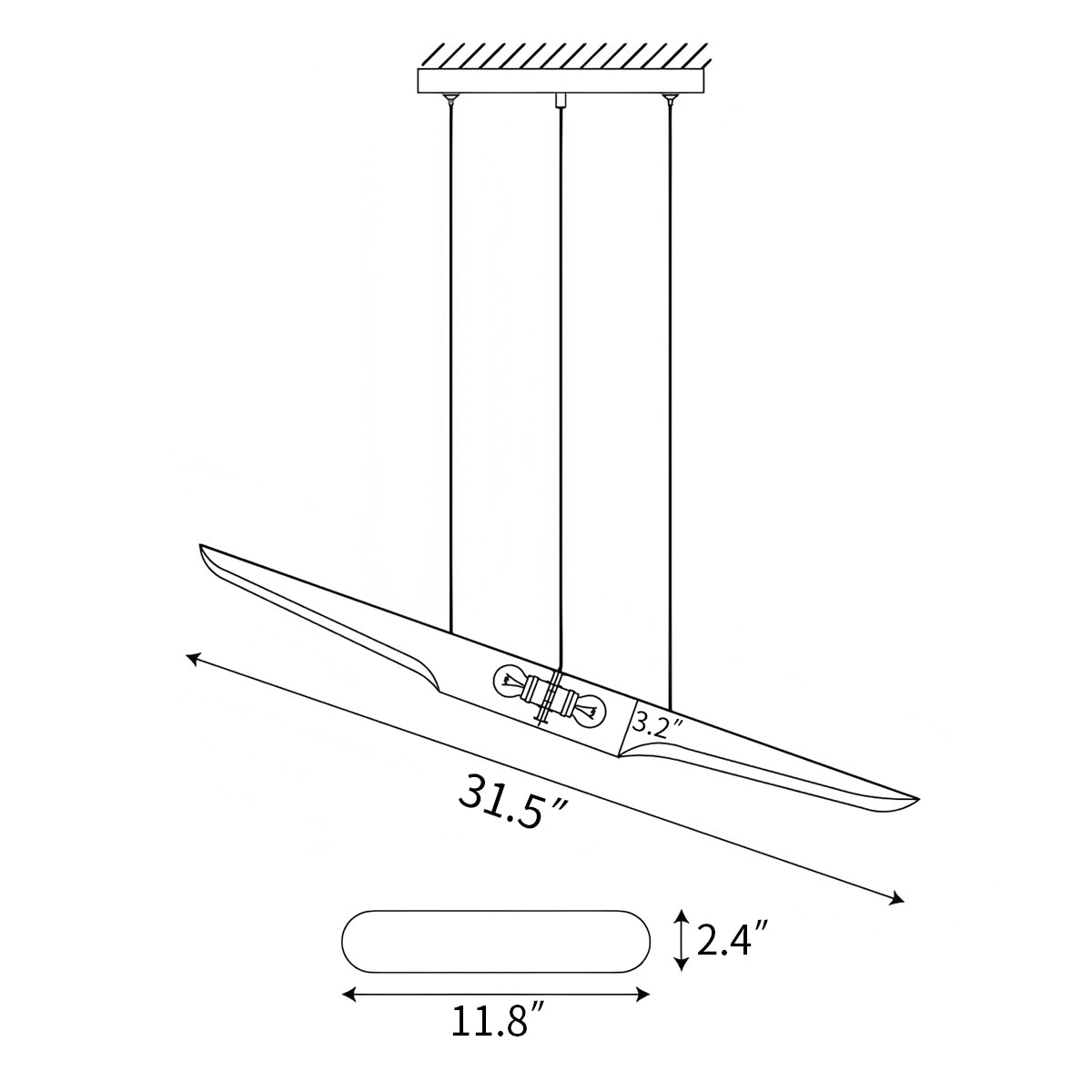 Antizer Coltrane Pipe Pendant Lamp for Dining Room