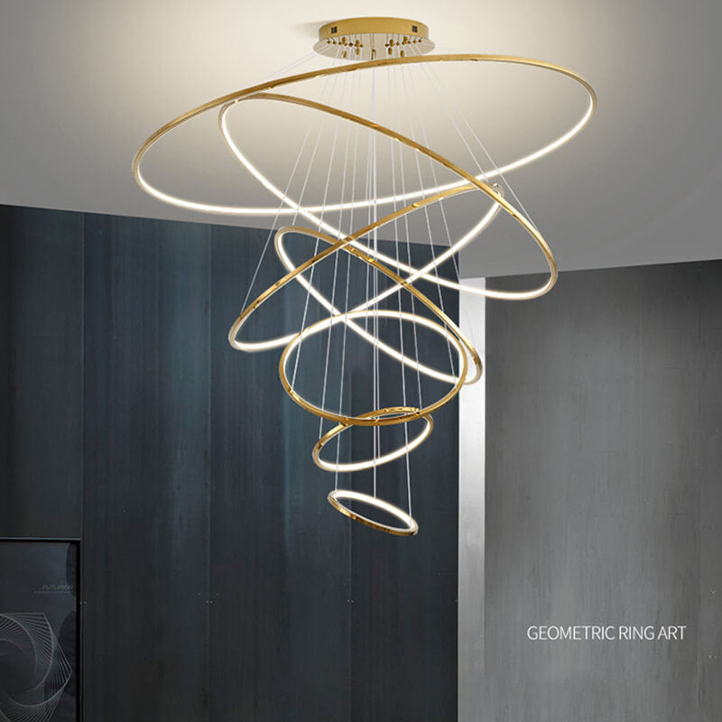 Large Tiered Ring Foyer Chandelier