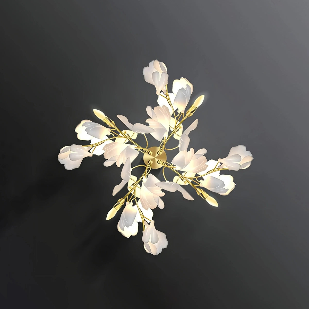 Antizer Ginkgo Flowers Wall Lamp for Living Room Gold Large