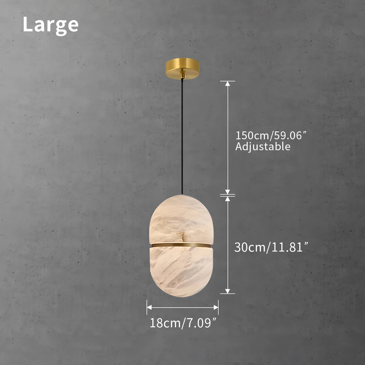 Antizer Modern Luxury Oval Spanish Alabaster Pendant Light