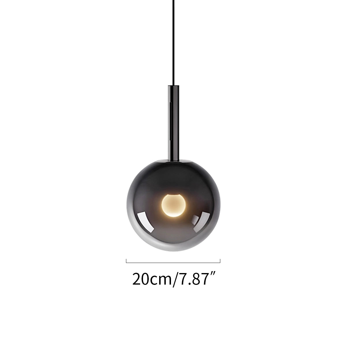 Antizer Adjustable Bedside Glass Pendant Light