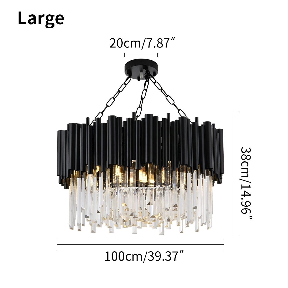 Antizer Mystique Black Crystal LED Chandelier