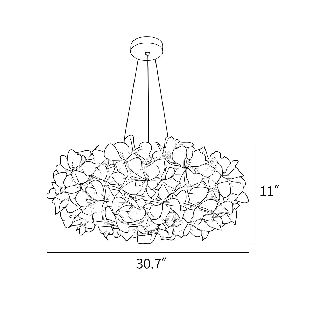 chandelier specifications size