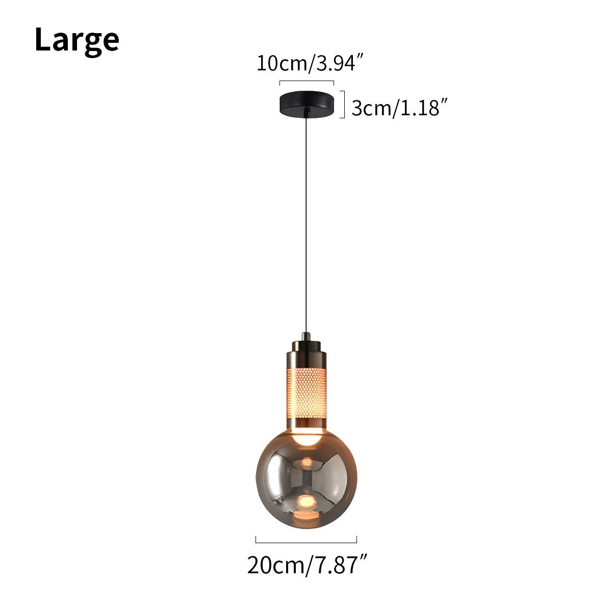 Antizer Industrial Glass Pendant Light for Bedroom