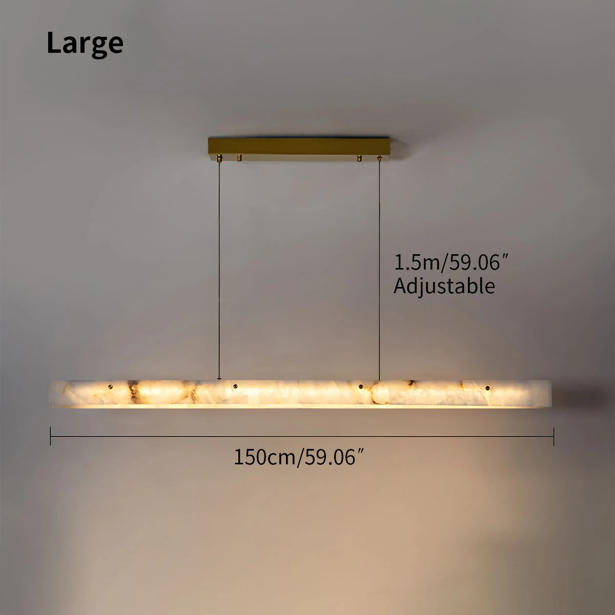 Antizer Modern Minimalist Linear Spanish Alabaster Pendant Light