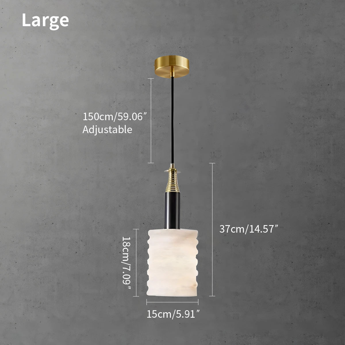 Antizer Cylindrical Spanish Alabaster Bedside Pendant Light