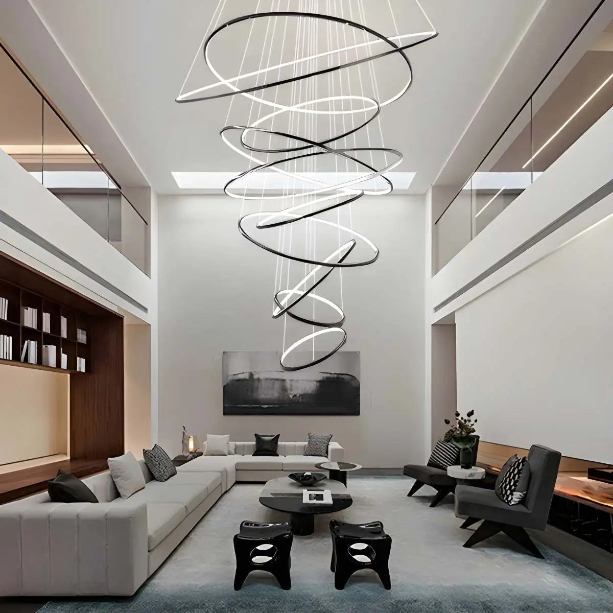 Antizer Large Tiered Ring Foyer Chandelier