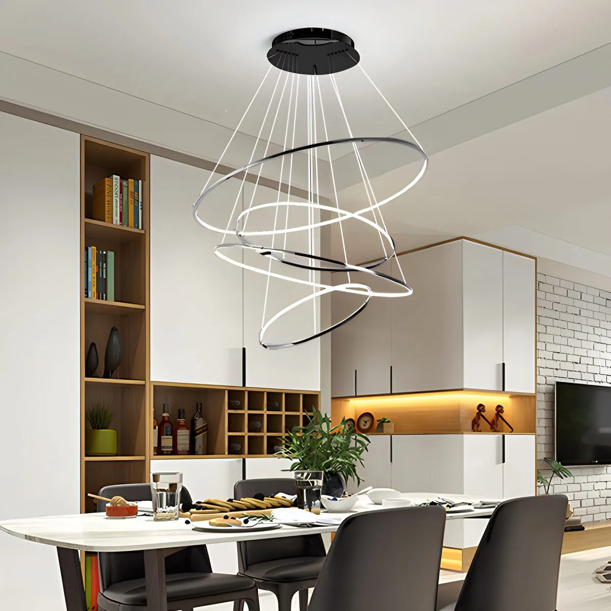 Antizer Large Tiered Ring Foyer Chandelier